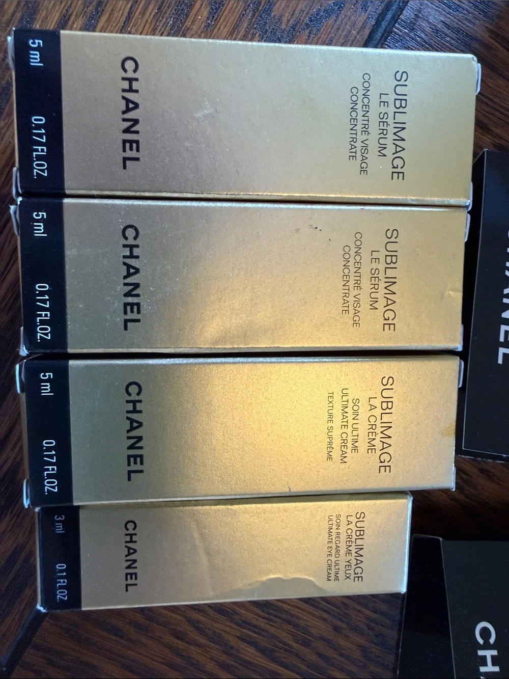 CHANEL Serum, Cream and Mascara Set with White Drawstring Pouch